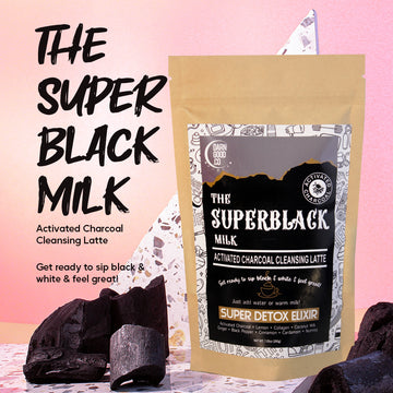 The Superblack Milk Activated Charcoal Cleansing Latte