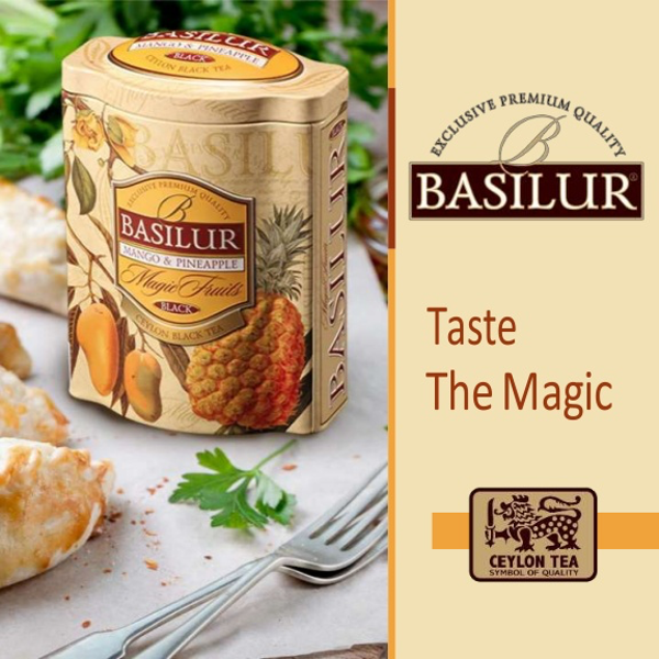 BASILUR TEA "Magic Fruits" Mango & Pineapple - T. Caddy (100g) - Delidrop