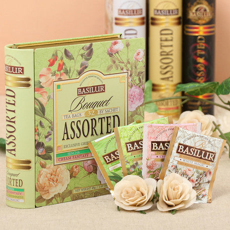 BASILUR TEA BOOK Bouquet "Assorted" Exclusive Green Tea Collection (32 Tea Bags) - Delidrop