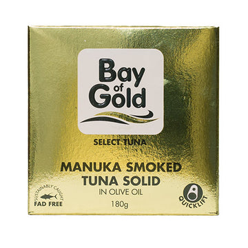 Bay of Gold Manuka Smoked Tuna Solid in Olive Oil 180g