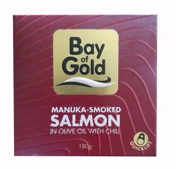 Bay of Gold Manuka-Smoked Salmon in Olive Oil with Chili 180g