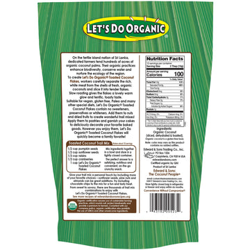 Let's Do Organic 100% Organic Unsweetened Toasted Coconut Flakes