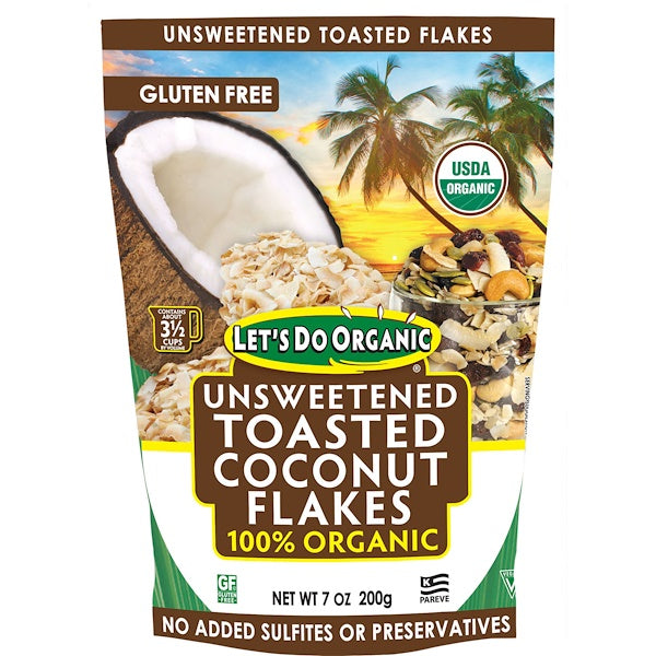 Let's Do Organic 100% Organic Unsweetened Toasted Coconut Flakes - Delidrop