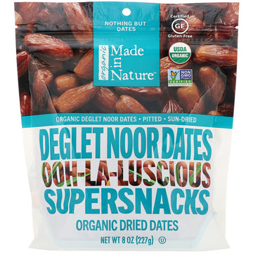 Made in Nature Organic Dried Deglet Noor Dates, Ooh-La-Luscious Supernacks