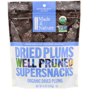 Made in Nature Organic Dried Plums, Well Pruned Supersnacks