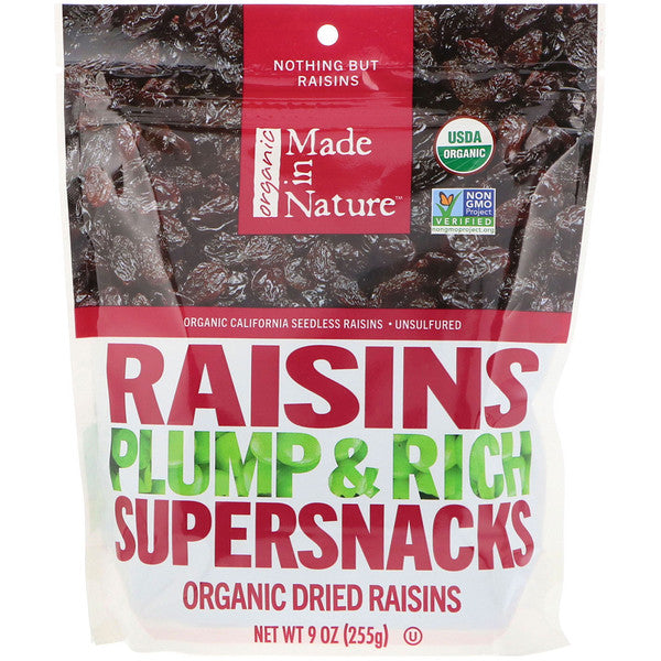 Made in Nature Organic Dried Raisins, Plump & Rich Supersnacks - Delidrop