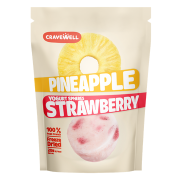 Pineapple Strawberry Yogurt Sphere Fruit Crunch