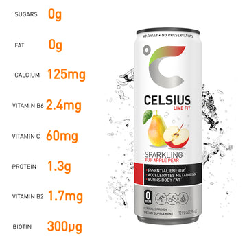 Celsius Fitness Energy Drink Fuji Apple Pear