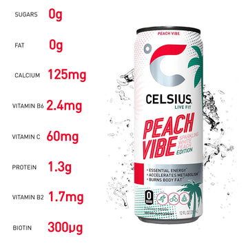 Celsius Fitness Energy Drink Peach Vibe